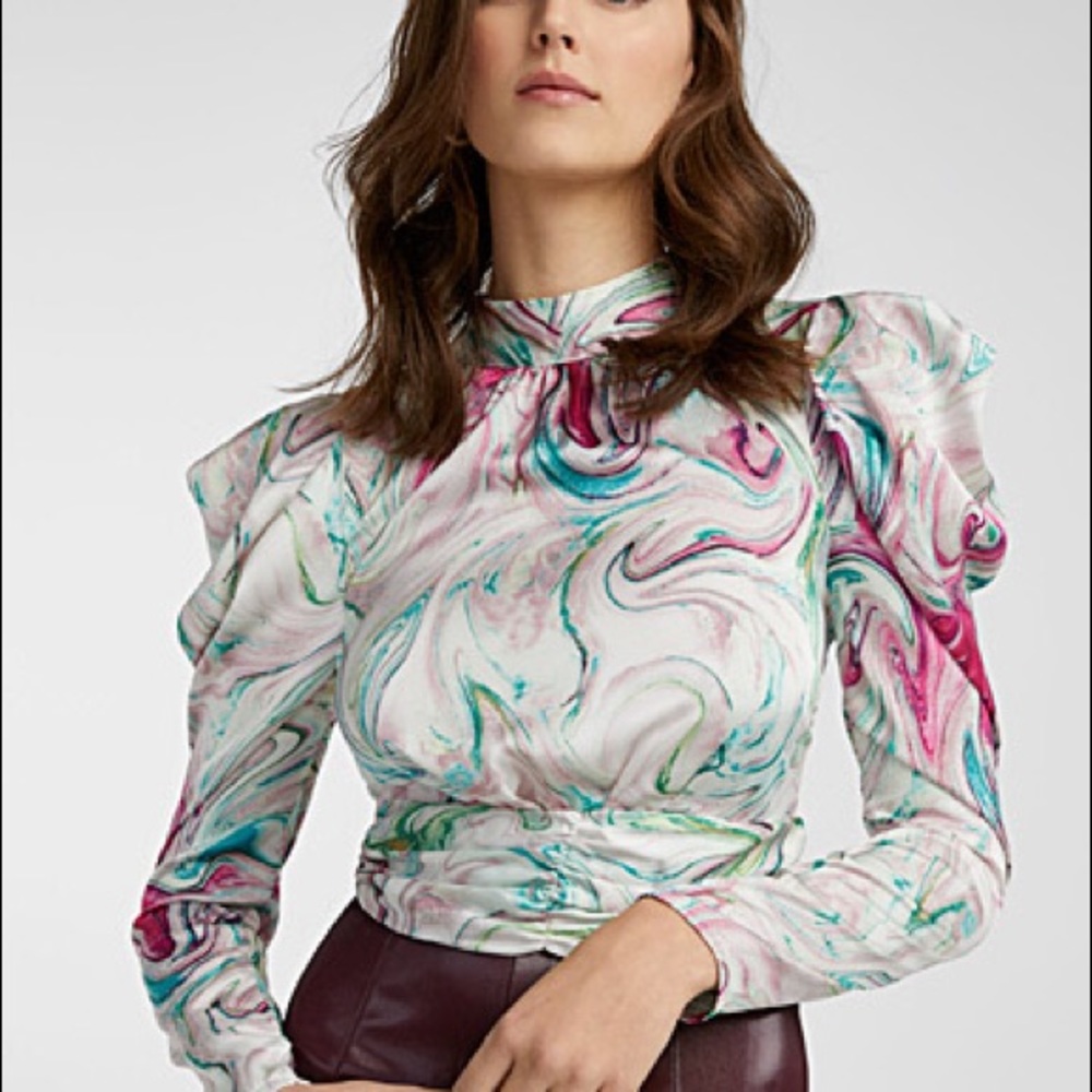 Icone cosmic print satiny blouse